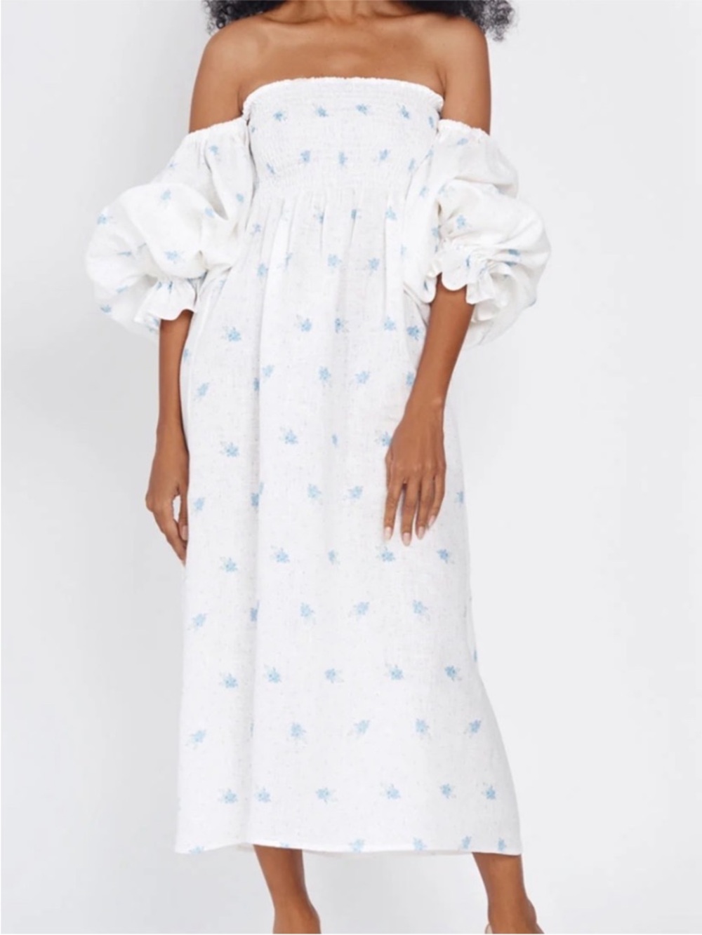 Sleeper Atlanta Dress White and Blue - Picture 6 of 6